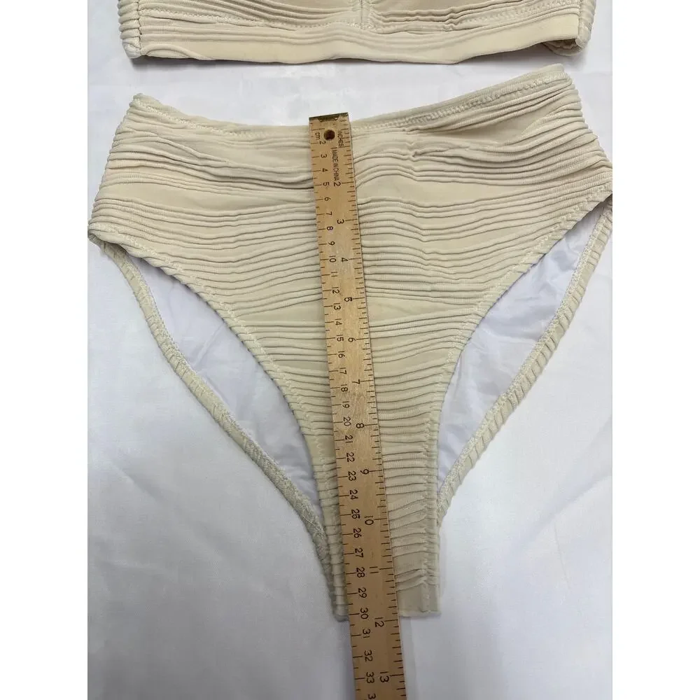 BMJL women’s High waisted bathing suit Bikini set V neck tie back sz small New - Picture 2 of 7